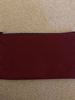 Minimalist Burgundy Zip Pouch